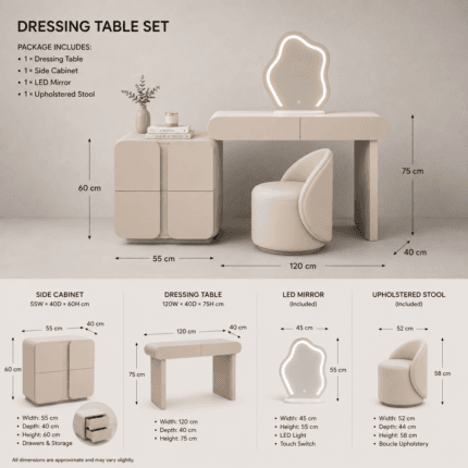 Dressing Table with Side Cabinet UAE