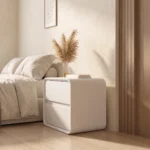 White Two-Drawer Nightstand UAE