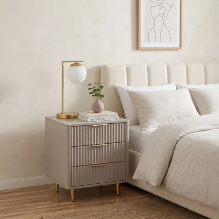 Aveline Fluted 3-Drawer Nightstand Dubai