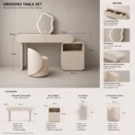 120 cm vanity width provides generous everyday dressing space