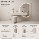 Elvara Glow Floating Dressing Table with LED Mirror Dubai UAE