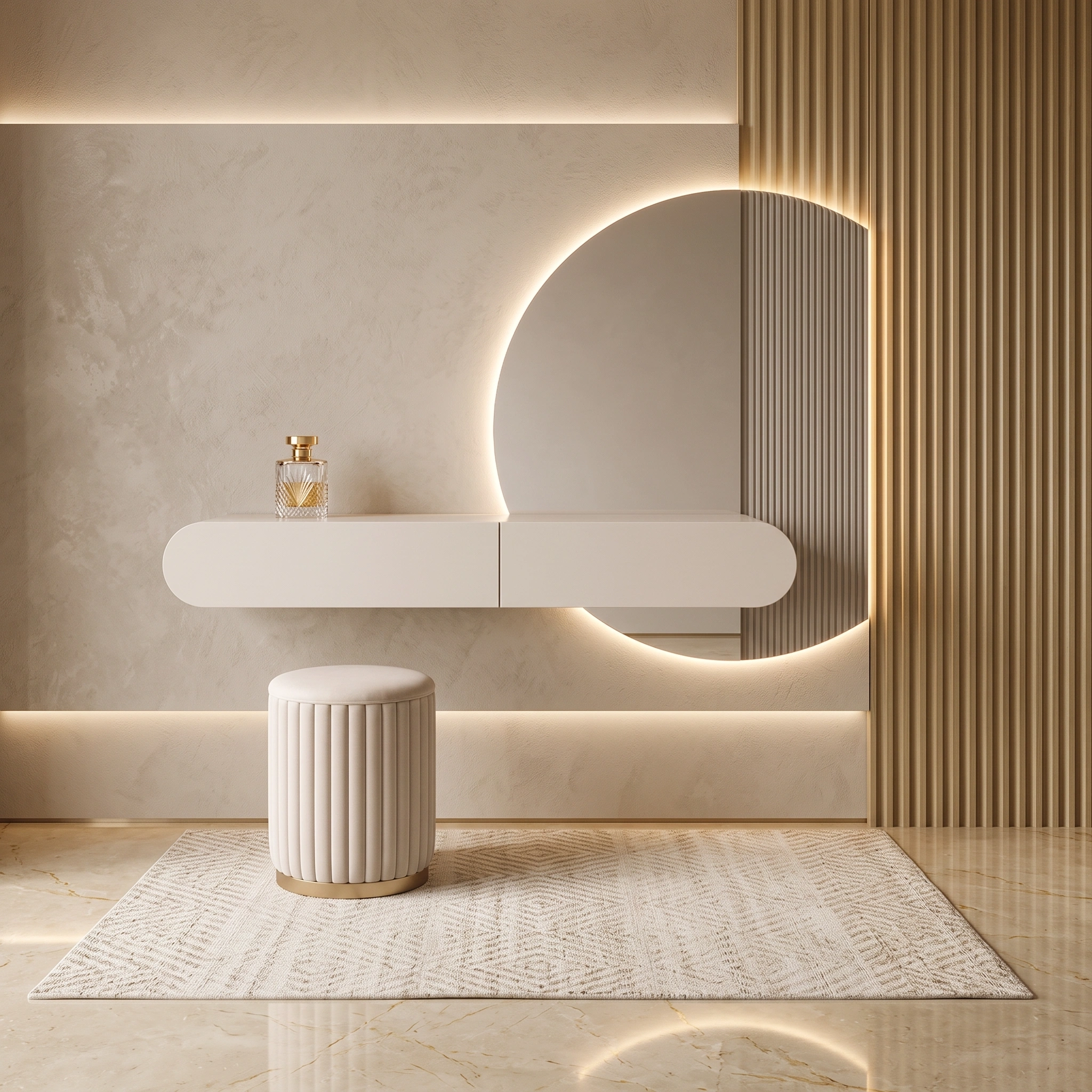 Elvara Glow Floating Dressing Table Dubai UAE (6) Elvara Glow Floating Dressing Table with LED Mirror Dubai UAE