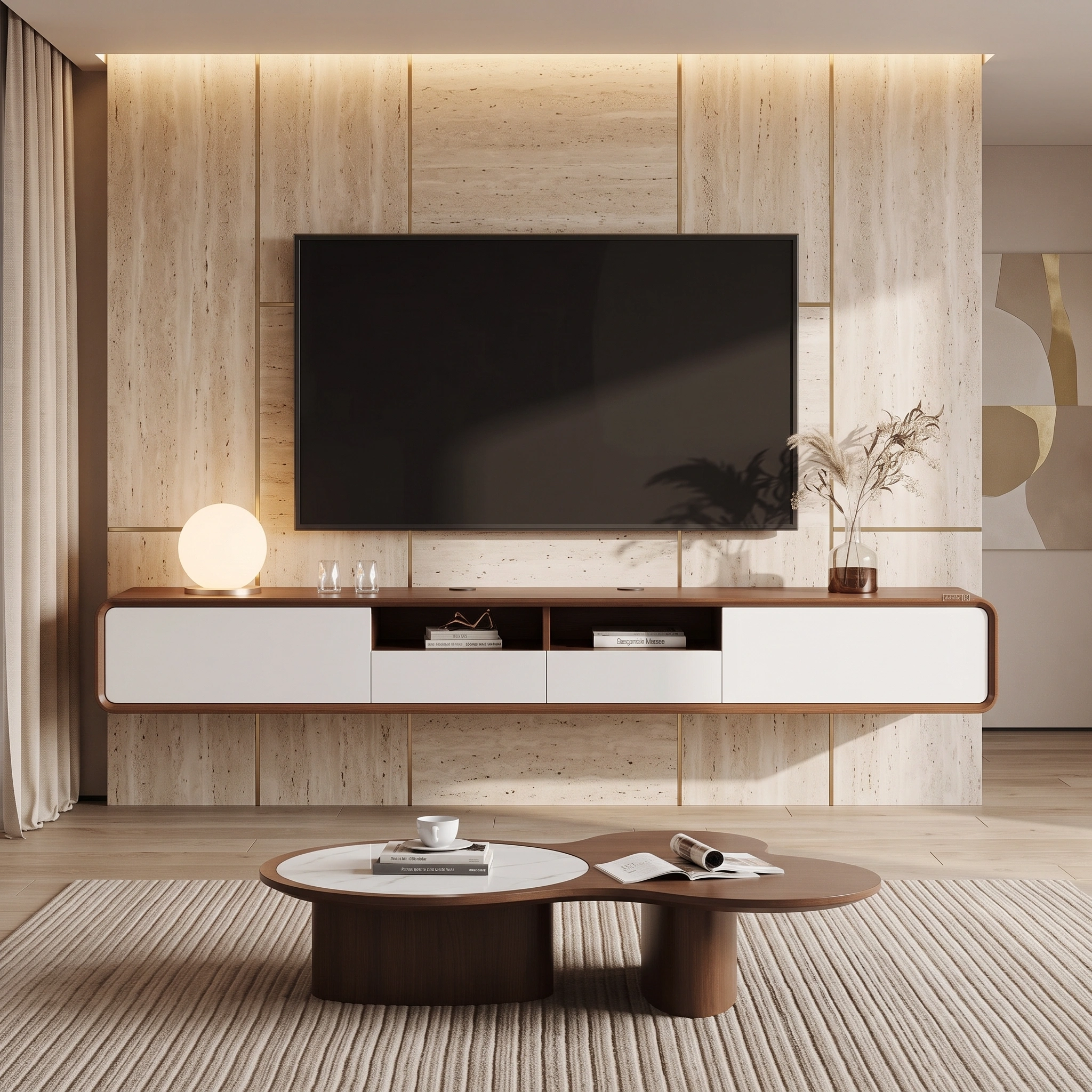 Modern Two Tone Media Console UAE
