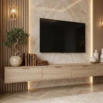 Modern Wooden TV Feature Wall UAE