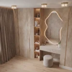 LED Mirror Dressing Table with Shelves Dubai