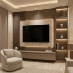 Luxury TV Wall Unit with Display Shelves Dubai