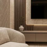 Floating TV Console with Slat Panels Dubai