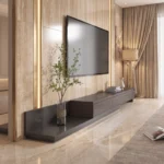 Dark Wood TV Cabinet with Drawers UAE