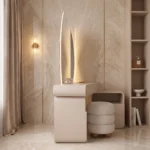 Dressing Table with Round LED Mirror Dubai
