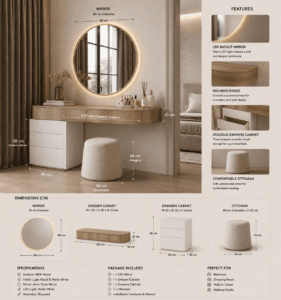 Contemporary Bedroom Vanity Set Dubai