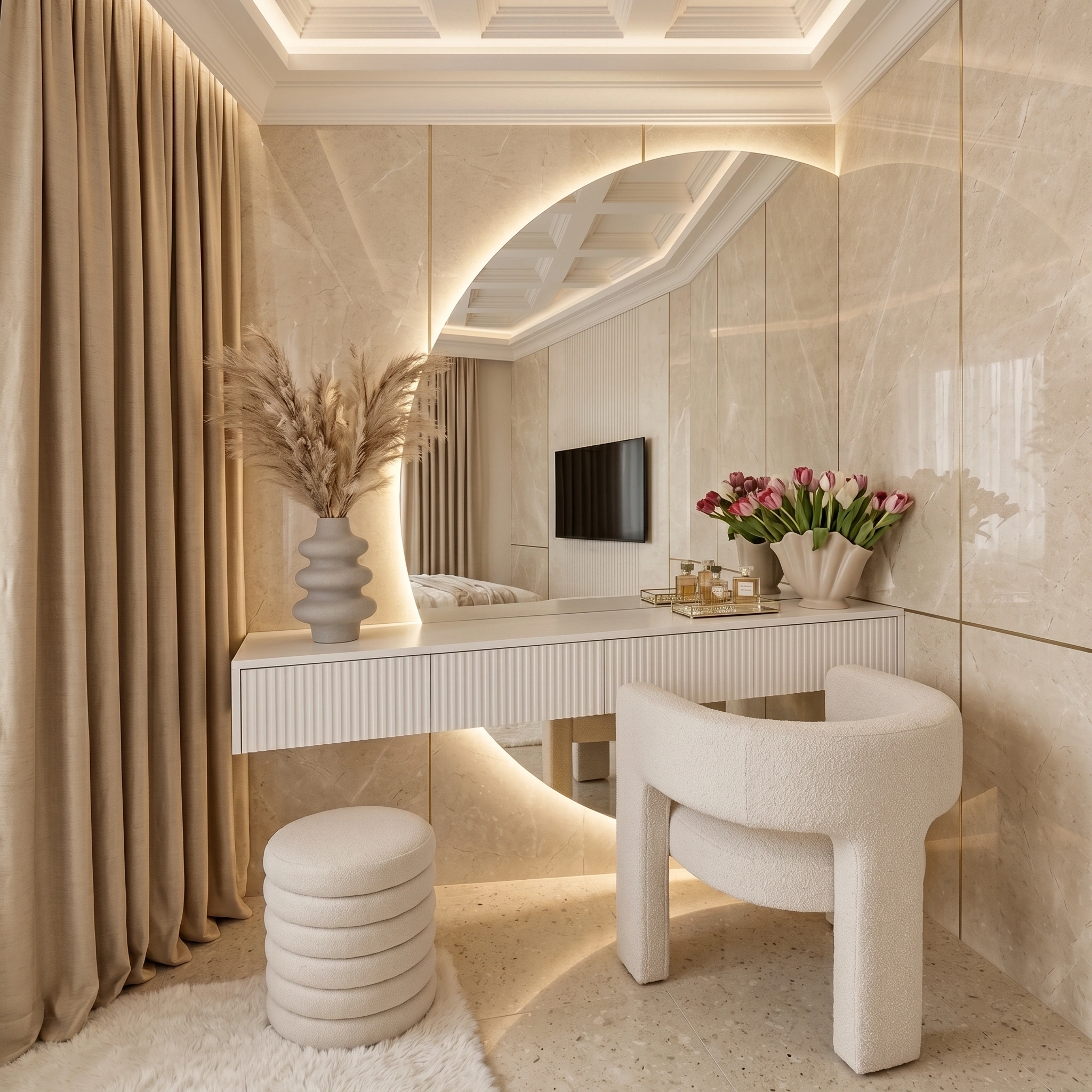 round mirror dressing table Dubai