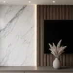 Luxury Marble and Wood TV Wall Dubai