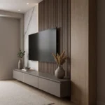 Floating TV Console with Marble Wall Dubai