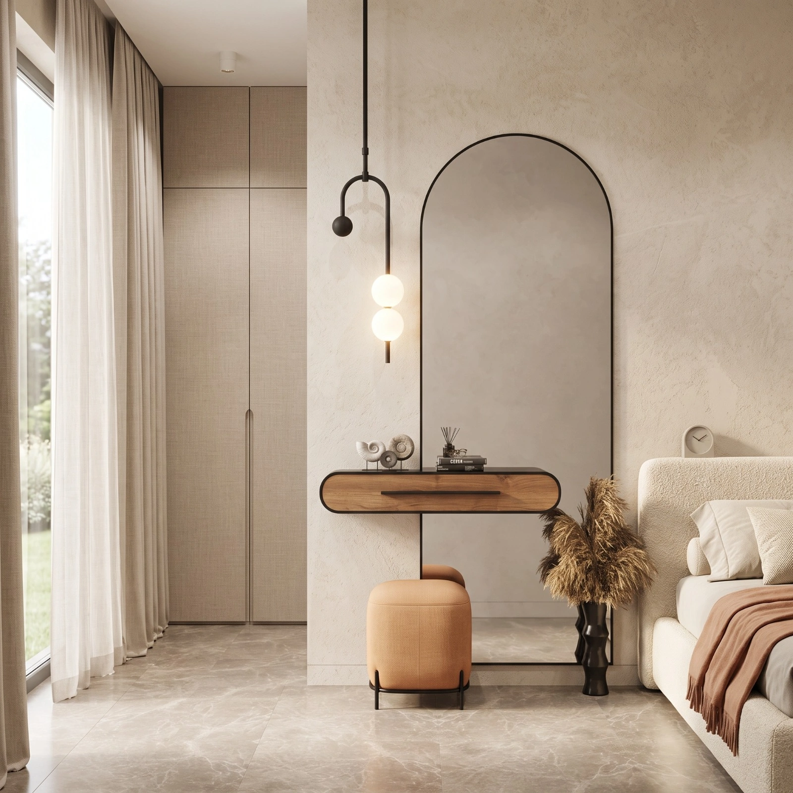 Marvelle Arch Floating Dressing Table (2) Floating Dressing Table Dubai