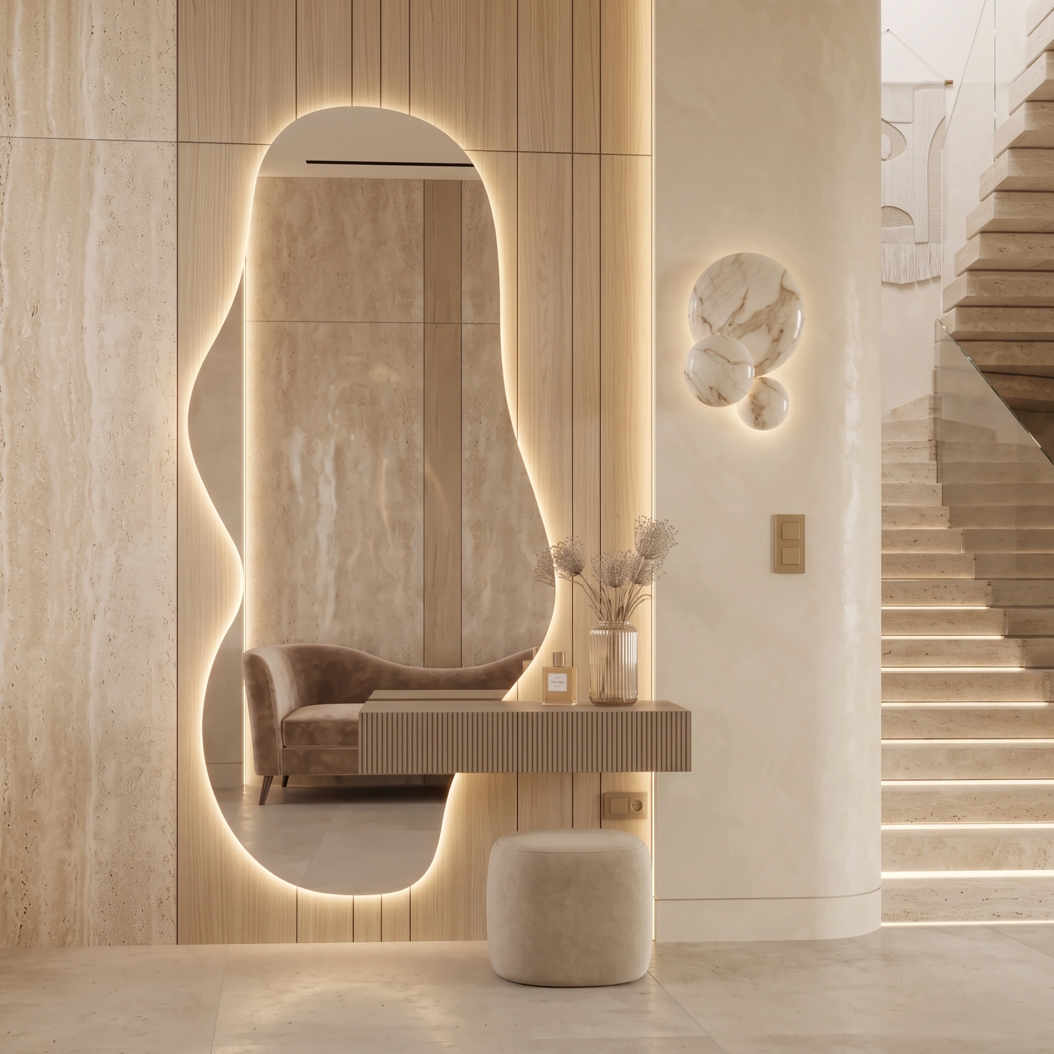 Asymmetric Mirror Dressing Table Dubai UAE