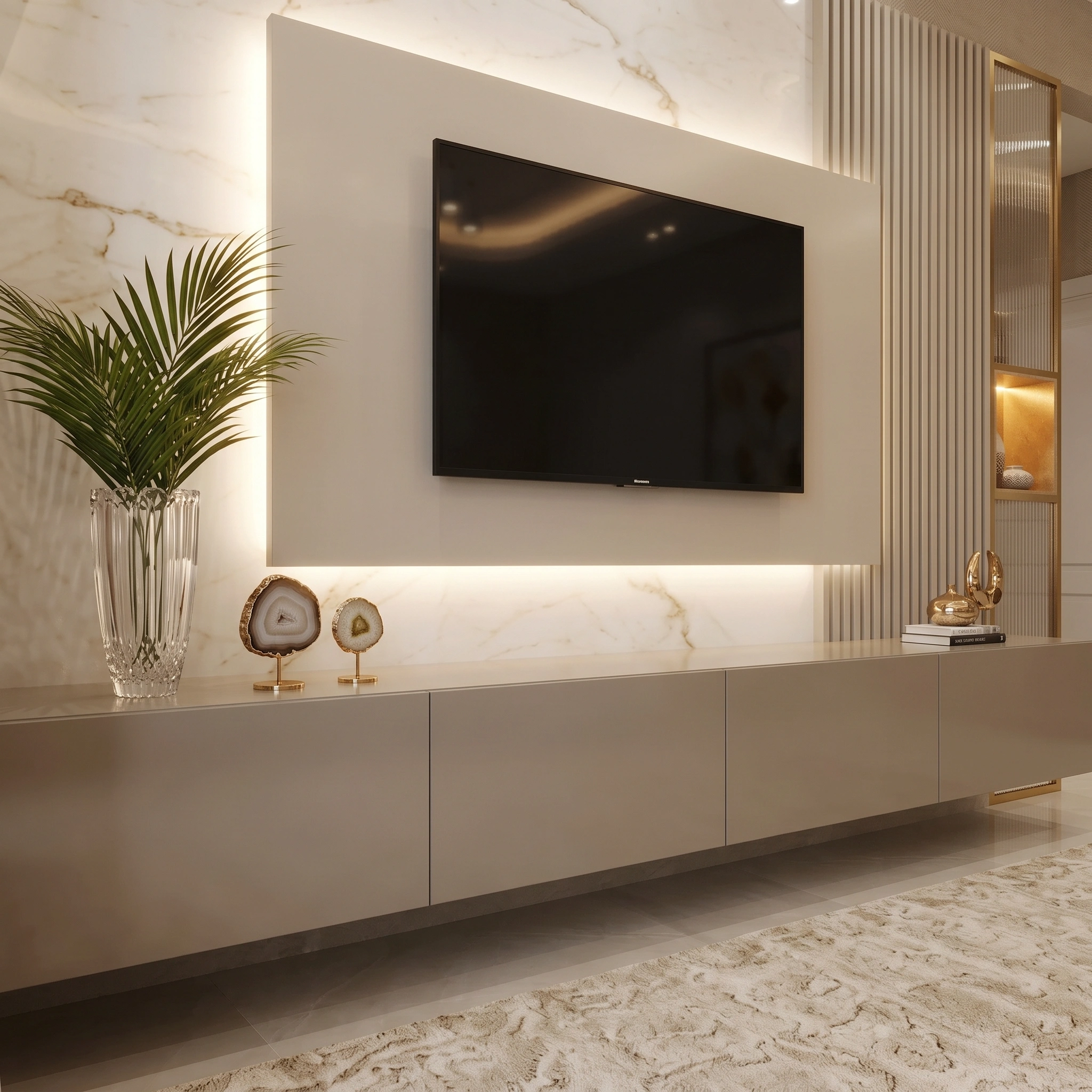Nest Glow Floating Media TV Unit Dubai UAE