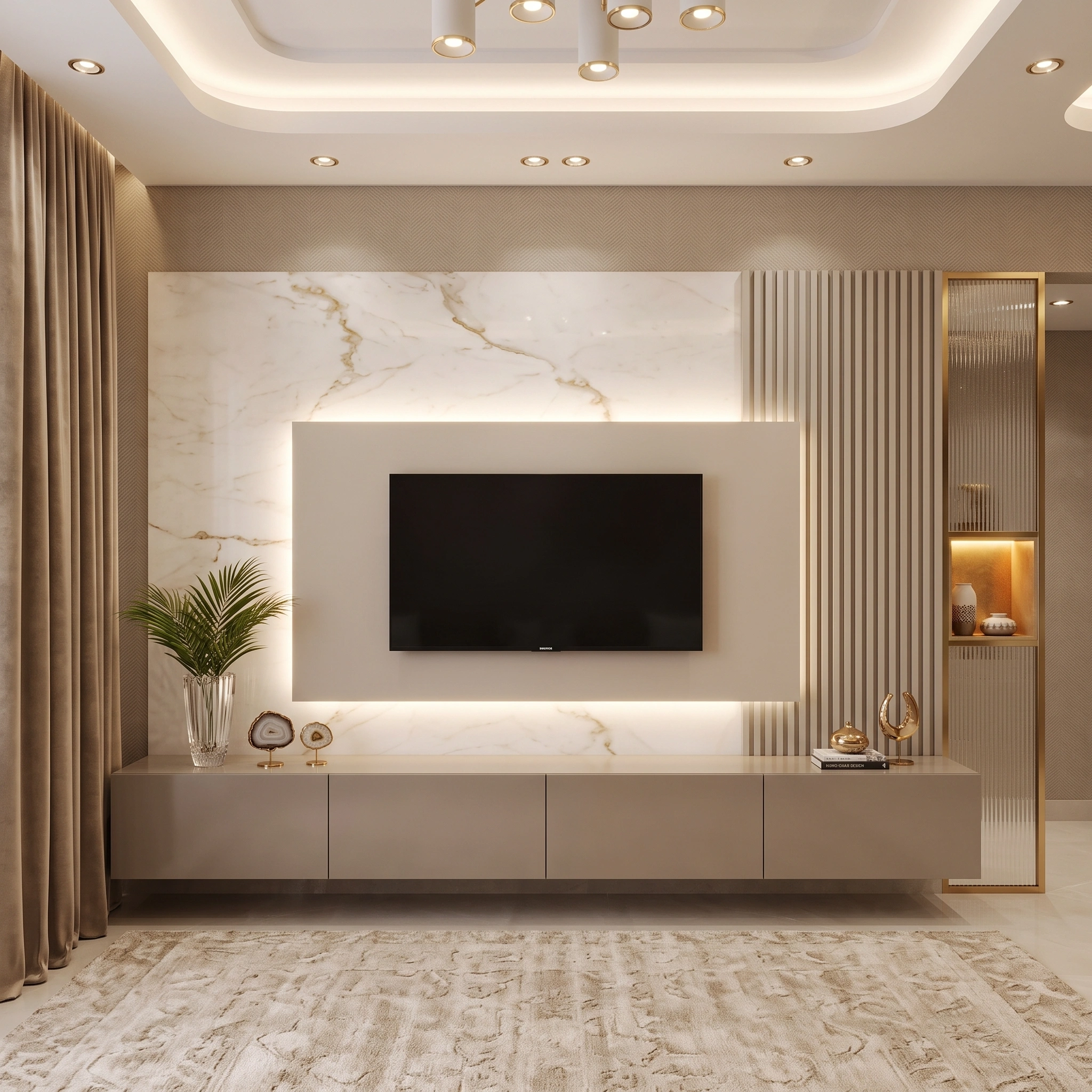 Floating TV Wall Unit with LED Backlight Dubai