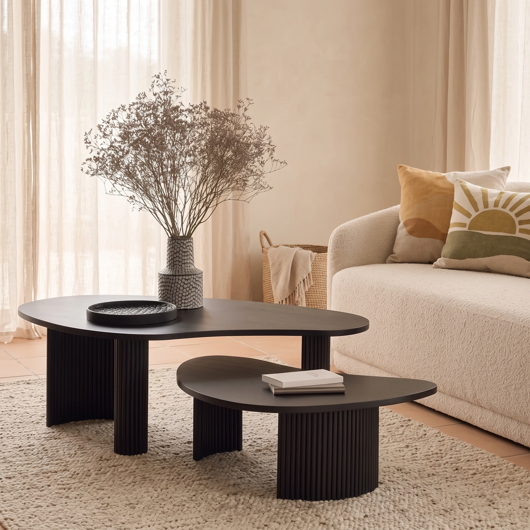 Noirvia Fluted Nesting Coffee Tables Dubai UAE
