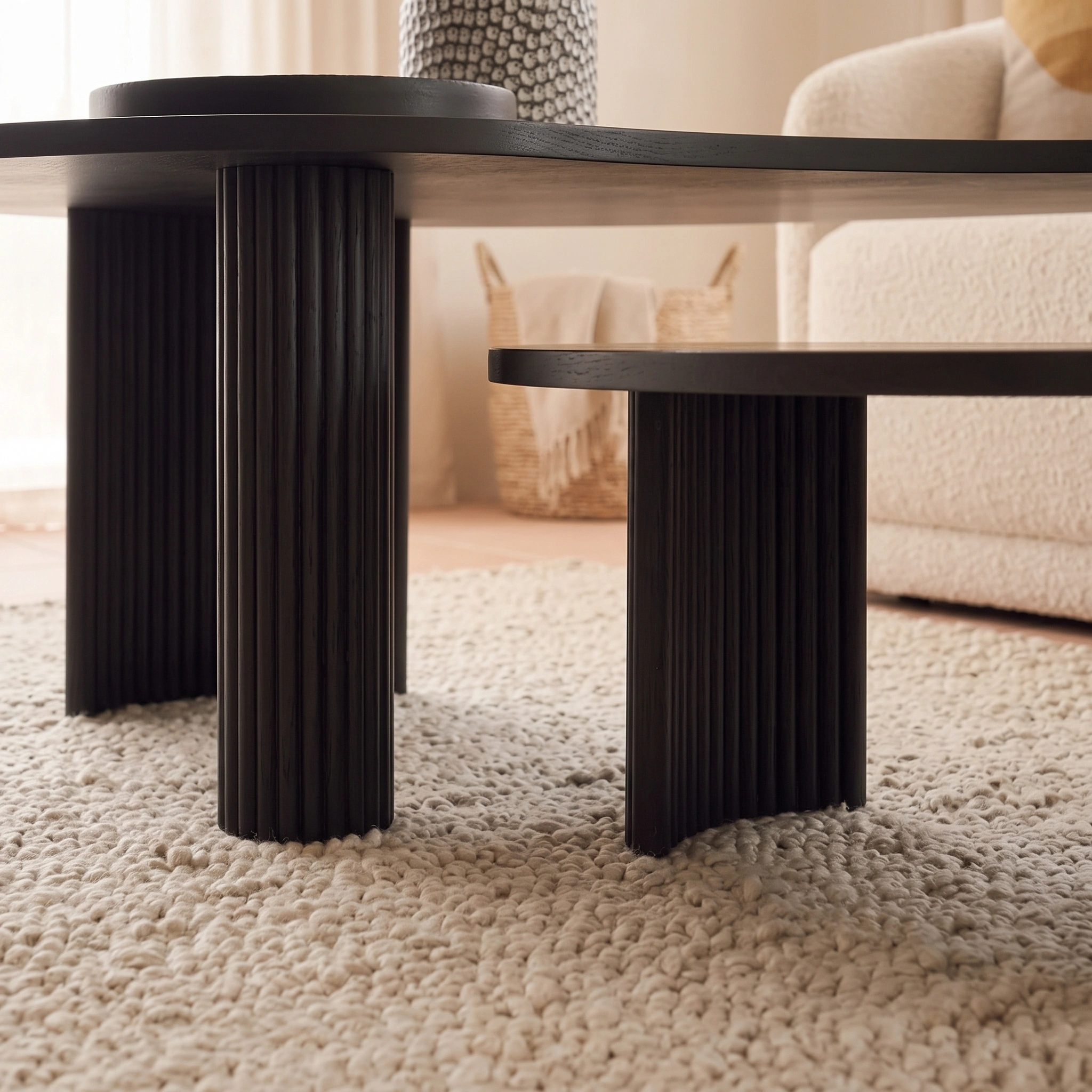 Matte Black Coffee Table Set UAE