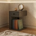 nightstand with shelf UAE, wooden bedside table Dubai