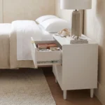 White Fluted Bedside Table Dubai