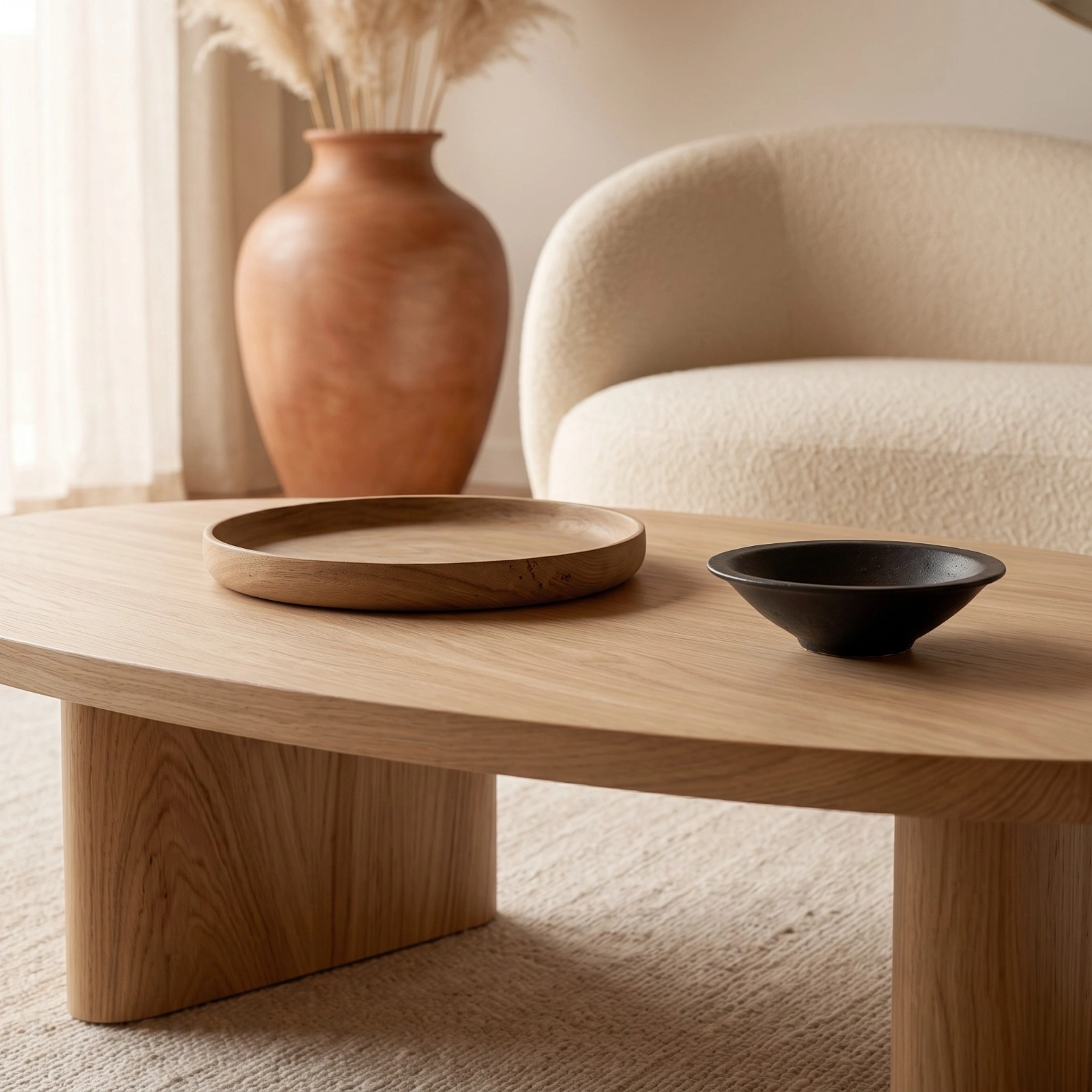Oval Wooden Coffee Table Dubai