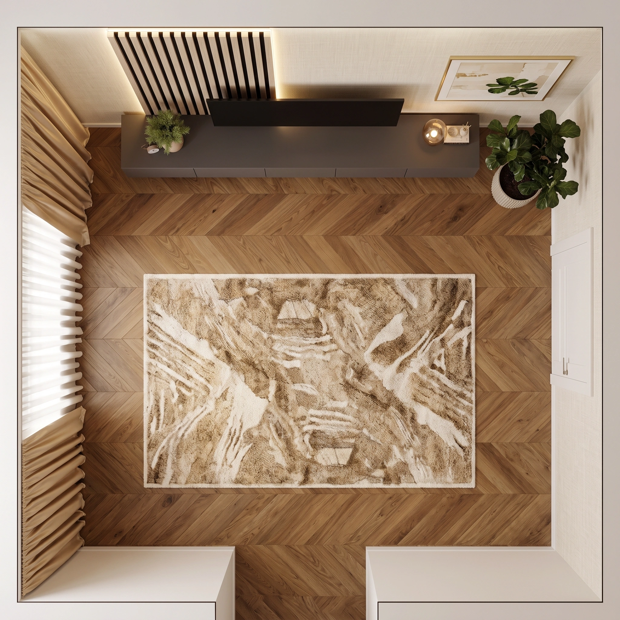 Avelon Slatted Floating TV Wall Unit Dubai UAE