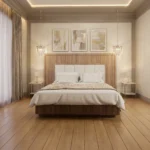 Upholstered Bed with Extended Headboard UAE