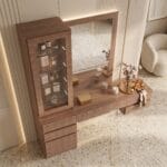 Wooden Dressing Table with Large Mirror Dubai
