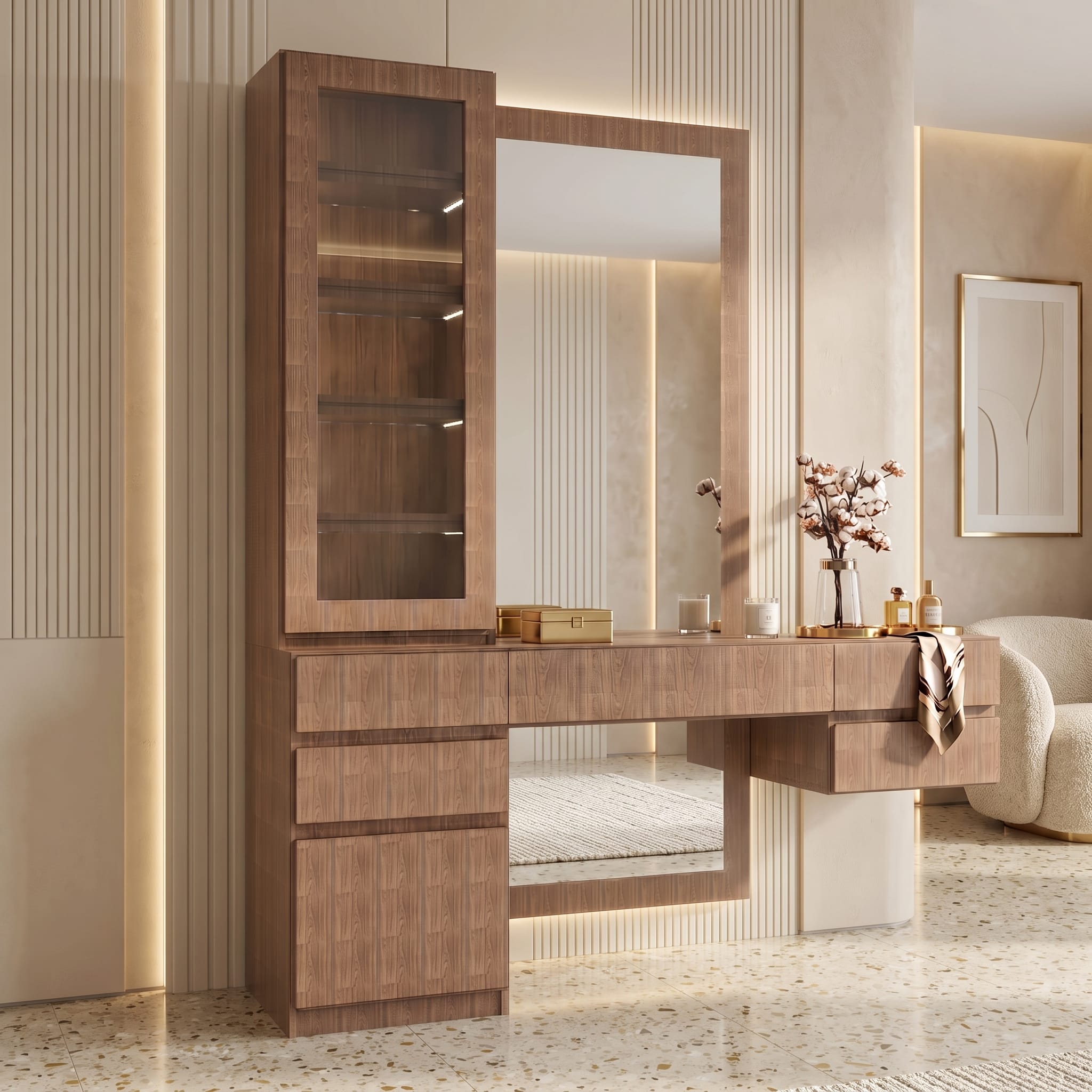 Valenza Tall Mirror Dressing Table Dubai UAE