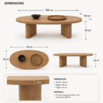 Wooden Living Room Centre Table Dubai Dimension