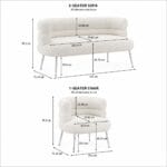 Solenne Sculpted Bouclé Sofa Set - Image 5