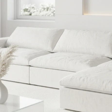 Modern White Chaise Sofa Dubai