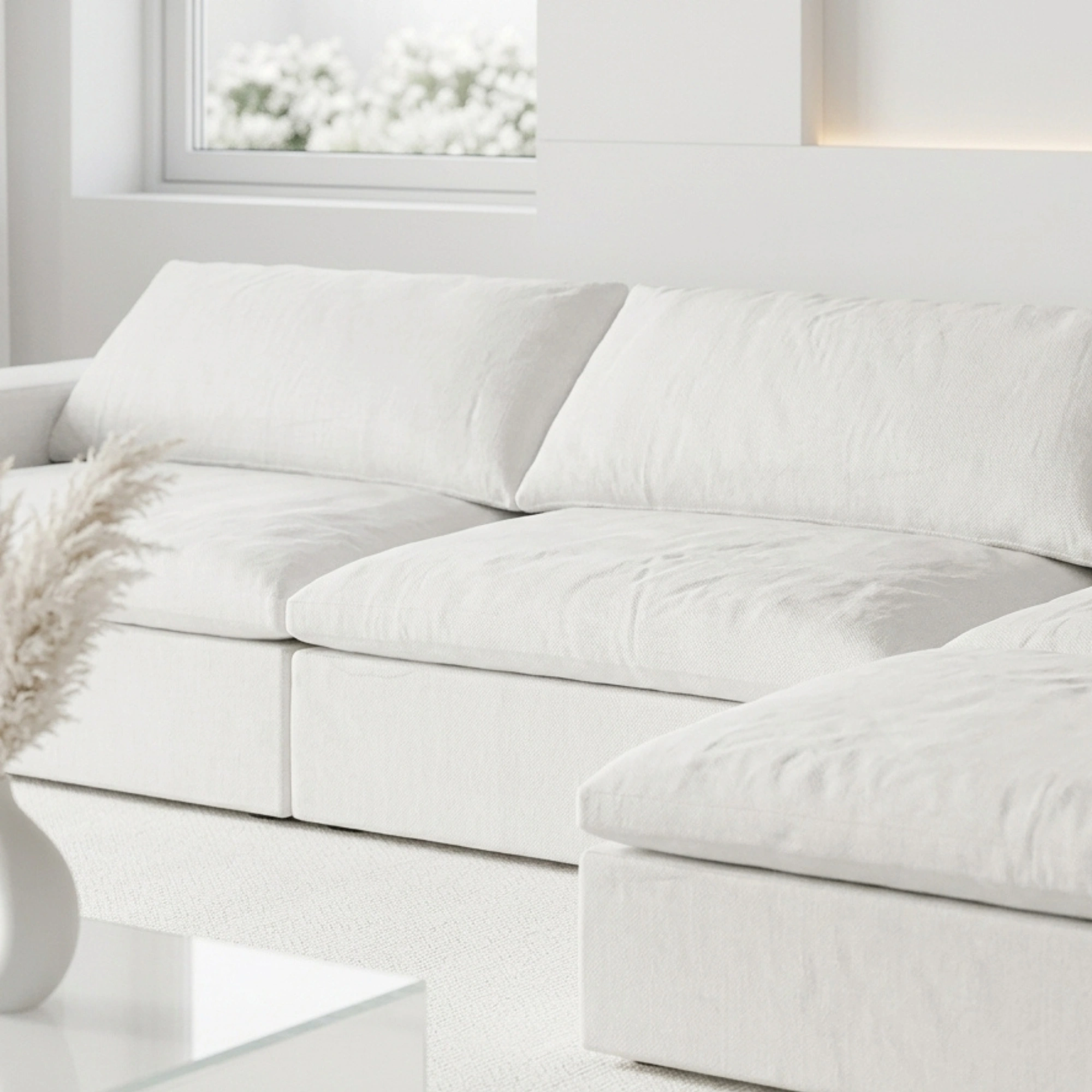 Modern White Chaise Sofa Dubai