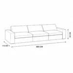 3 Seater Modular Sofa 365cm