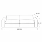 2 Seater Deep Seat Sofa 260cm