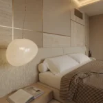 Modern Beige Upholstered Bed Dubai