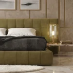 Geometric Panel Headboard Bed UAE