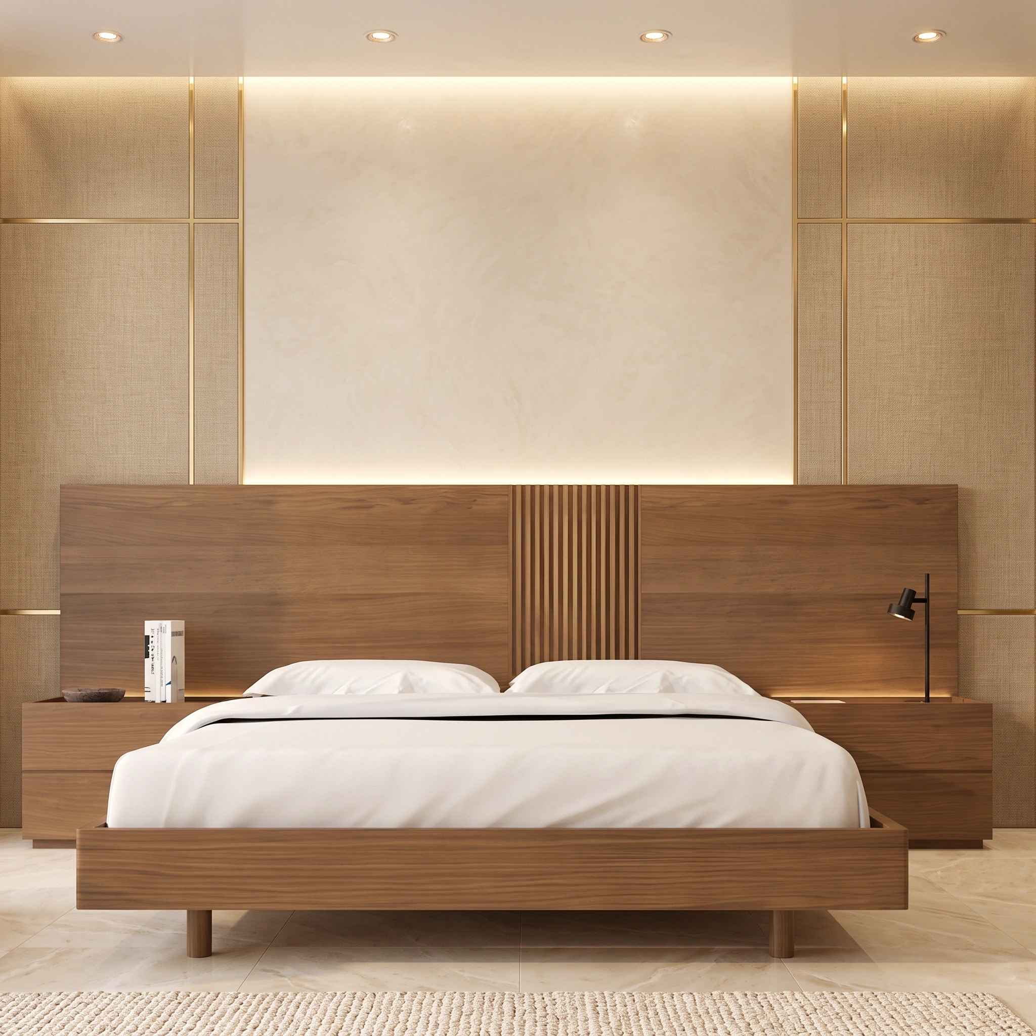 Luxury Platform Bed with Extended Headboard UAE
