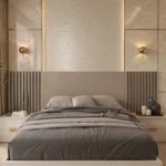 Fluted Bed with Bedside Cabinets UAE