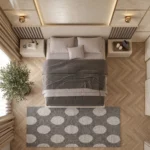 Modern Bedroom Bed with Side Tables UAE