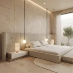 Extended Headboard Bouclé Bed UAE