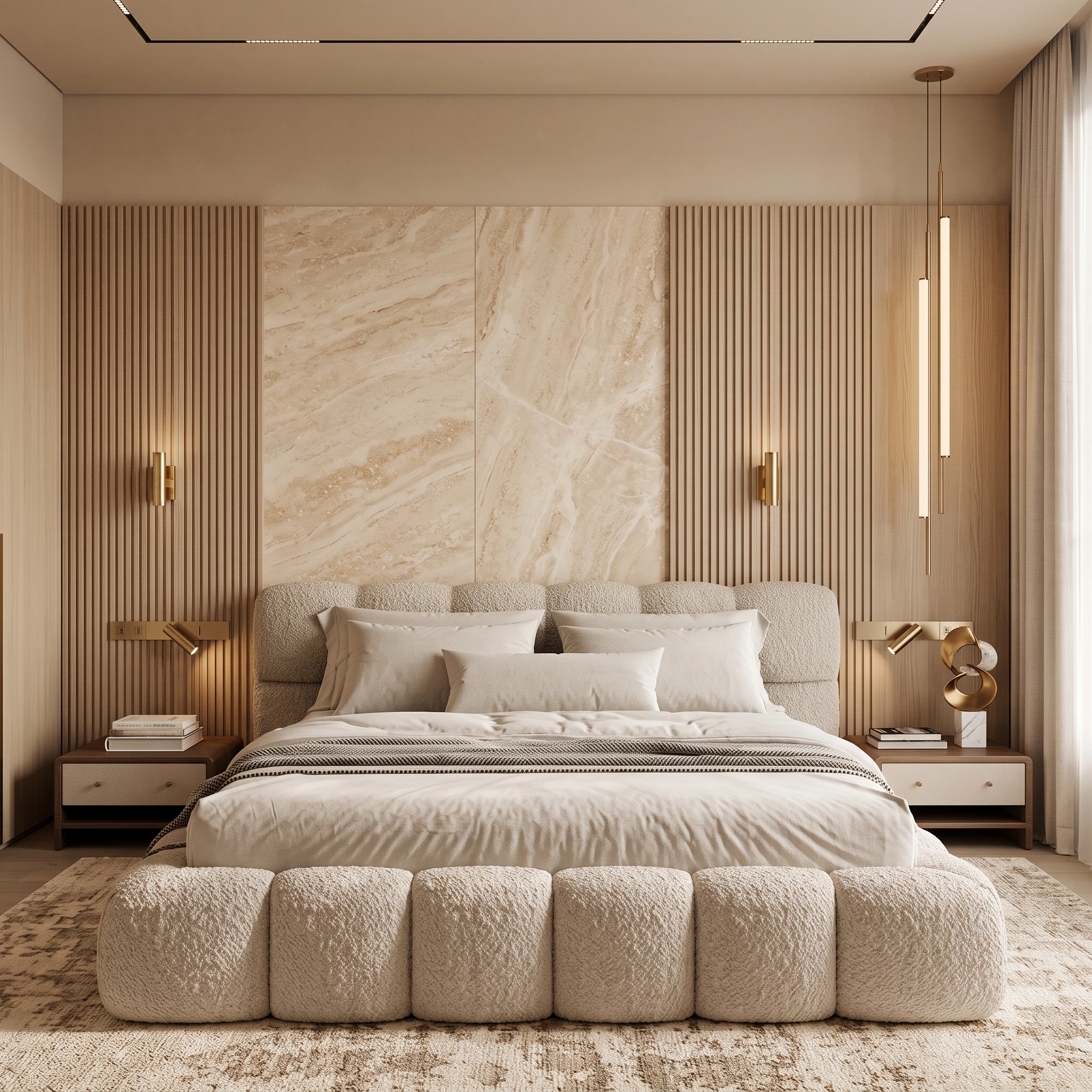 Plush Padded Headboard Bed Dubai