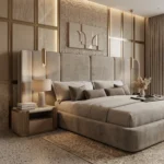 Luxury Beige Upholstered Bed Dubai