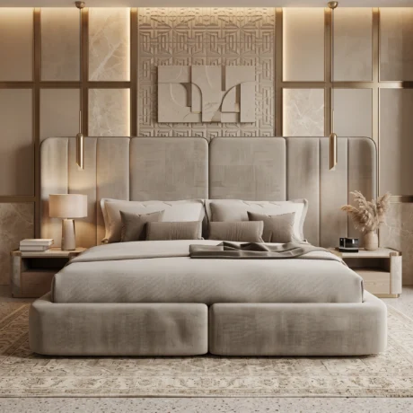 Vertical Panel Upholstered Bed Dubai