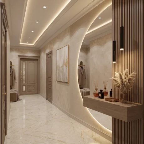 Modern Entryway Mirror with LED Backlight Dubai UAE