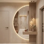 Wooden Slat Entryway Unit with Floating Console Dubai