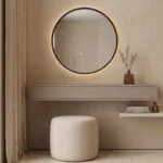 Round LED Mirror Dressing Table for Bedroom UAE