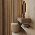 Modern Wall Mounted Vanity Table with LED Mirror